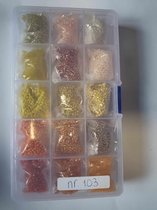 Kralen Set-Knutselen-Sieraden Maken-Hobby Set - Oranje geel tinten - 2 mm kralen