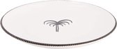 Enza Fasano  - Dinerbord palmboom wit zwart Pizzolato 25,5cm - Dinerborden