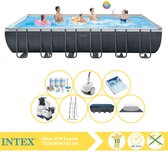 Intex Ultra XTR Frame Zwembad - Opzetzwembad - 732x366x132 cm - Inclusief Onderhoudspakket, Glasparels en Luxe Zwembad Stofzuiger