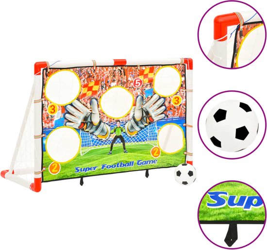 Foto: Vidaxl voetbaldoelenset met doelmuur 120x51x77 5 cm