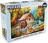 Puzzel Landschap - Schilderij - Huis - Kunst - Herfst - Legpuzzel - Puzzel 1000 stukjes volwassenen