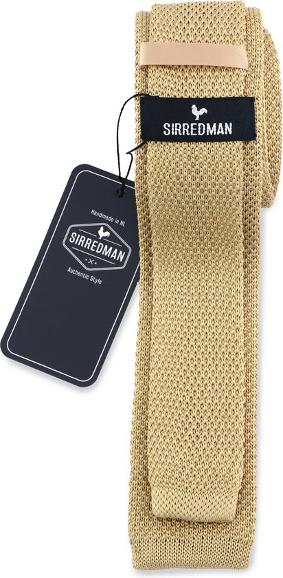 Sir Redman - gebreide stropdas - Prairie Sand - polyester - zandkleur