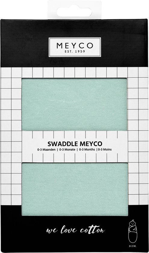 Meyco Baby Uni swaddlemeyco inbakerdoek - new mint - 4-6 maanden - Meyco