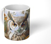 Mug - Mug à café - Hibou - Vogels - Fleurs - Nature - Mugs - 350 ML - Tasse - Tasses à café - Mug à thé