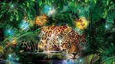 Fotobehang - Vlies Behang - Jungle Panter - Luipaard - Cheeta - Jaguar - 208 x 146 cm