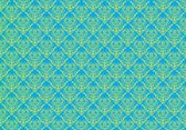 Fotobehang - Vlies Behang - Turquoise Ornament - Patroon - Kunst - 312 x 219 cm
