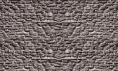 Fotobehang - Vlies Behang - Grijze Stenen Muur - 312 x 219 cm