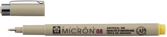 Stylo Sakura Pigma Micron 08 jaune