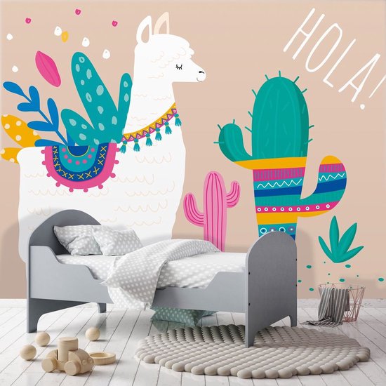 Papier peint photo - Papier peint intissé - Hola Lama - 208 x 146 cm