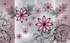 Fotobehang - Vlies Behang - Roze Bloemen in Abstract Patroon - 312 x 219 cm