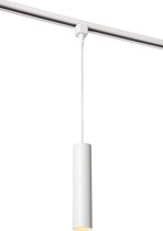 Lucide TRACK FLORIS Lampe à suspension - Système sur rail / Éclairage sur rail monophasé - 1xGU10 - Wit (Expansion)