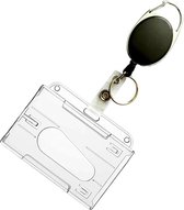 Somstyle Cordon rétractable et porte-badge – Porte-carte d'identité – Porte-pass avec clip ceinture – Zwart