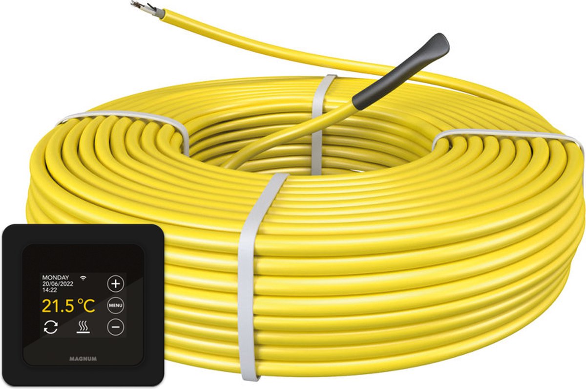 MAGNUM Cable - Set 58,8 m¹ / 1000 Watt, Elektrische Vloerverwarming / MRC-inbouwthermostaat | Zwart