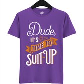 Dude Shuit Up | Vrijgezellenfeest Cadeau Man - Groom To Be Bachelor Party - Grappig Bruiloft En Bruidegom Bier Shirt - T-Shirt - Unisex - Dark Purple - Maat M