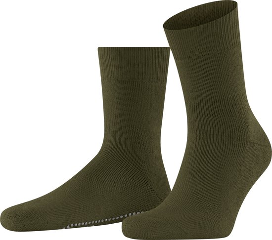 FALKE Homepads chaussettes antidérapantes en coton et laine mérinos à pois hommes vert - Taille 35-38