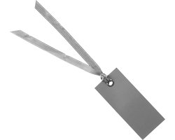 Santex cadeaulabels met lintje - 12x stuks - zilver - 3 x 7 cm - naam tags