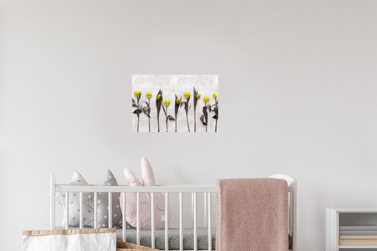 Stickers muraux - Film autocollant - Fleurs - Tulipes - Marbre - 30x20 cm - Film adhésif - Stickers muraux Chambre d'enfant - Papier peint autocollant