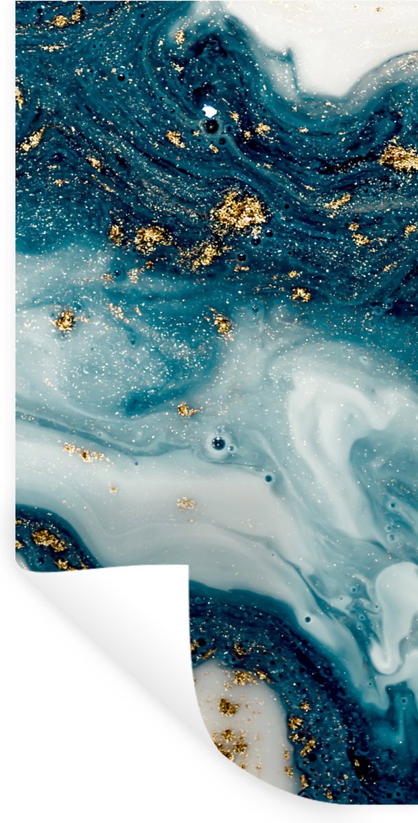 Muurstickers - Sticker Folie - Marmer - Verf - Glitter - Goud - 80x160 cm - Plakfolie - Mu