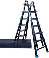 Eurostairs professionele Vouwladder – Uitschuifbare Multiladder 4x6 sporten (24 treden) – 7,50 meter werkhoogte
