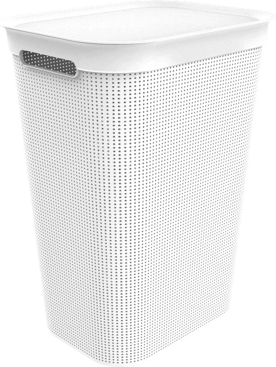 Goedkoopste Rotho Wasmand - 50 liter - met afneembaar klapdeksel - wit