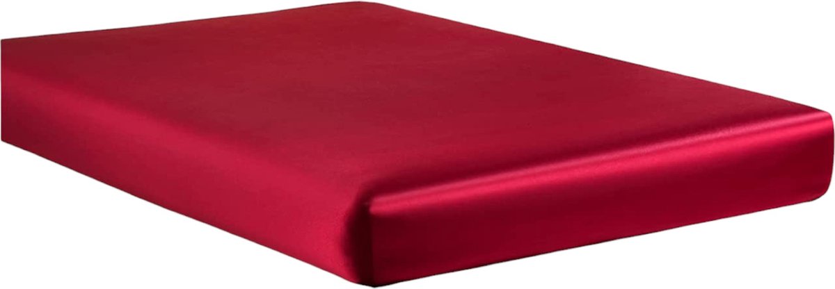 Beauty Silk - Hoeslaken - Glans Satijn - Rood - 180x200