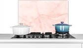 Spatscherm keuken 60x40 cm - Kookplaat achterwand Marmer - Roze - Lijn - Muurbeschermer - Spatwand fornuis - Hoogwaardig aluminium