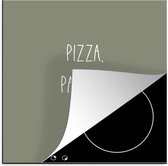 KitchenYeah® Inductie beschermer 78x78 cm - Quotes - Spreuken - Pizza, pasta & wine - Keuken - Eten - Kookplaataccessoires - Afdekplaat voor kookplaat - Inductiebeschermer - Inductiemat - Inductieplaat mat