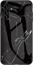 Coverup Marble Glass Back Cover - Geschikt voor Samsung Galaxy A54 Hoesje - Zwart