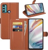 Coverup Book Case - Geschikt voor Motorola Moto G60 Hoesje - Bruin