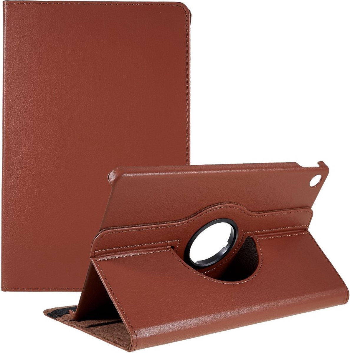Tablethoes geschikt voor Lenovo Tab M10 Plus Gen 3 Hoesje - 360° Rotating Book Case - Bruin
