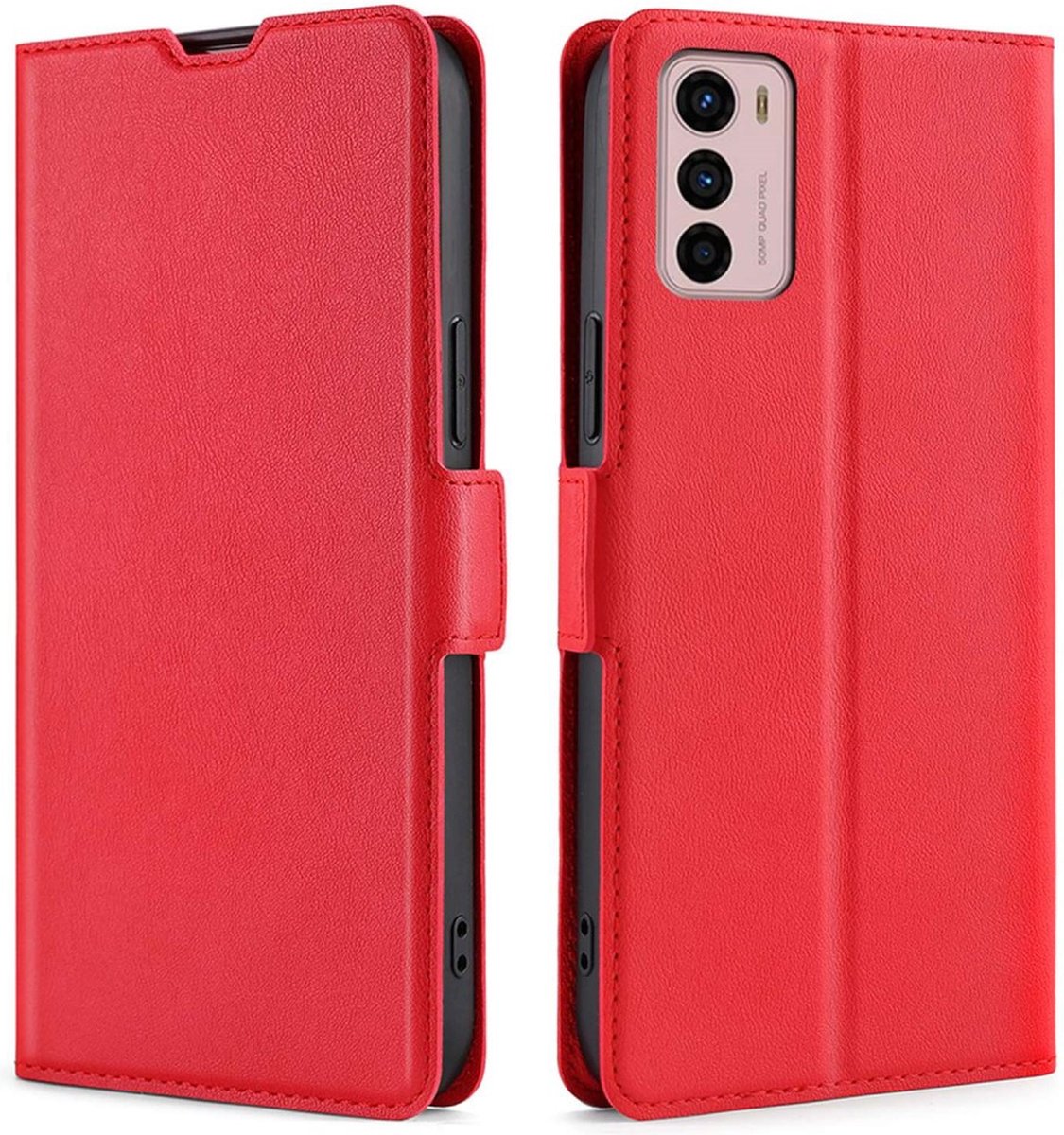 Coverup Hoesje - Geschikt voor Motorola Moto G42 Hoesje - Coverup Folio Book Case - Rood