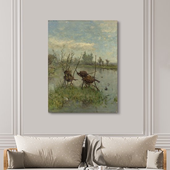 Nids de canard - Peinture de Paul Joseph Constantin Gabriel Toile 120x160 cm - Tirage photo sur Toile (Décoration murale salon / chambre) XXL / Groot format!