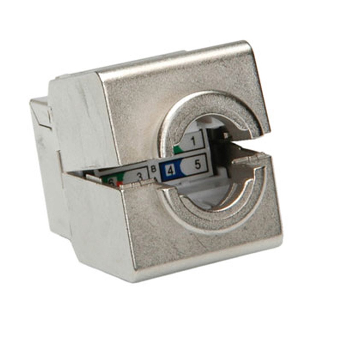 ROLINE Cat.6 (Class E) Keystone, afgeschermd, zilverkleurig, geen gereedschap nodig