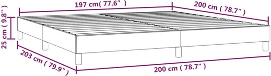 vidaXL - Bedframe - kunstleer - crèmekleurig - 200x200 - cm