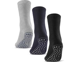 Malinsi® Sokken Antislip 3-Pack - 3 Paar Noppen Design maat 36-41 - Huissokken Dames en Heren anti slip - Gripsokken voor Yoga Pilates Ballerina Ballet - Fietssokken Wielrensokken Fiets tennissokken & Voetbal