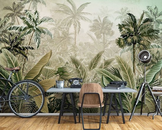 Fotobehang - Vlies Behang - Jungle Planten - Botanisch - Bladeren - 416 x 254 cm