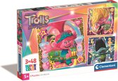 Clementoni Puzzles pour enfants - Trolls 3 Puzzles de 48 pièces, Puzzle, 4 ans et plus - 25292