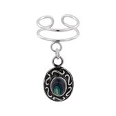 WeLoveSilver - ear cuff - zilver met onyx hanger - 925 zilver