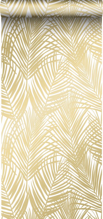 ESTAhome behang palmbladeren goud en wit - 139301 - 0,53 x 10,05 m