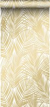 Papier peint ESTAhome feuilles de palmier or et blanc - 139301 - 0,53 x 10,05 m