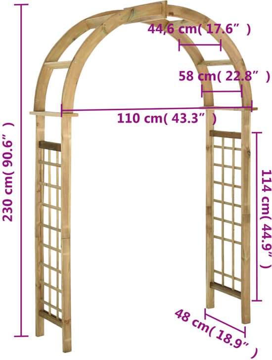 vidaXL - Tuinboog - geïmpregneerd - grenenhout - groen