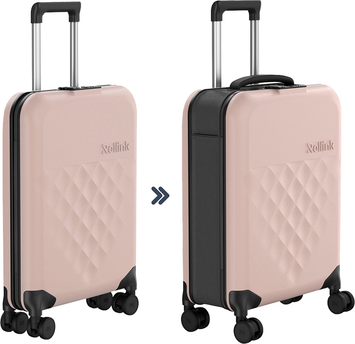 Rollink Handbagage harde koffer / Trolley / Reiskoffer - Vega 360 - 55 cm - Rose