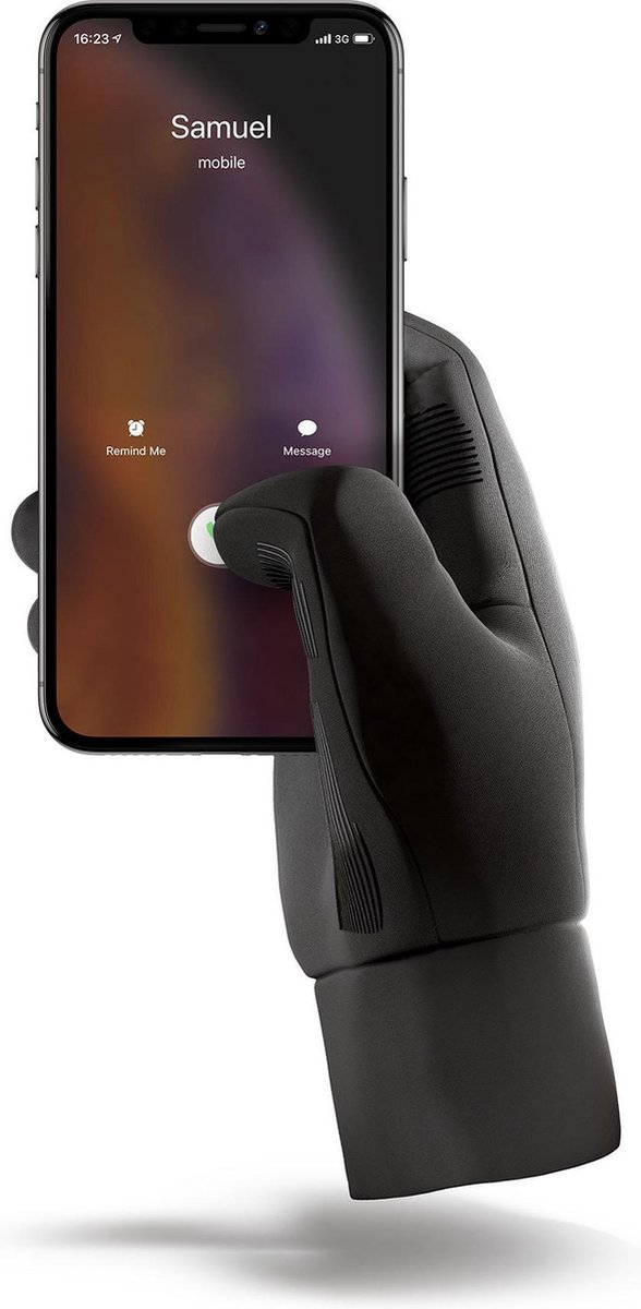 Mujjo Unisex Touchscreen handschoenen Zwart Maat S
