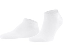 FALKE Family kort eenkleurig katoen sneakersokken enkelsokken heren wit - maat 43-46