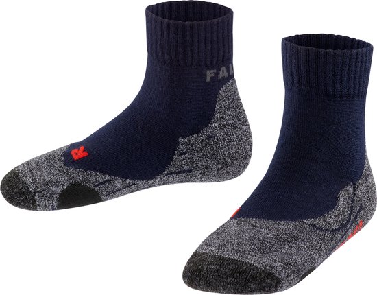 FALKE TK2 Short anti-blaar dik wol functioneel materiaal wandelsokken kinderen blauw - maat 27-30
