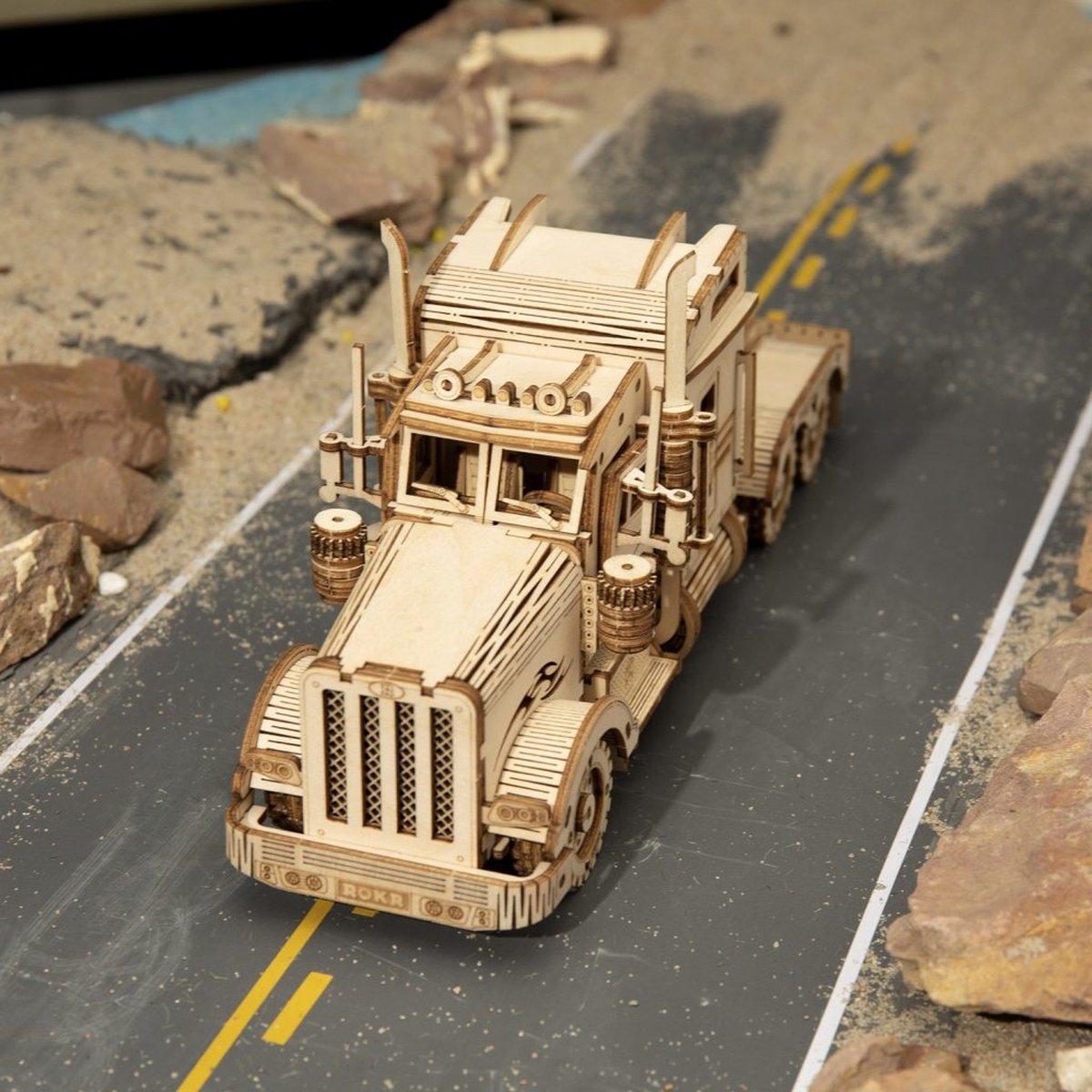 Robotime Modelbouwpakket Heavy Truck 22,4 Cm Hout 286-delig — afbeelding 9