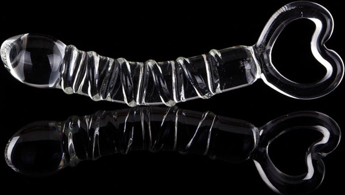 Goedkoopste Glazen Dildo Met handvat 21 cm