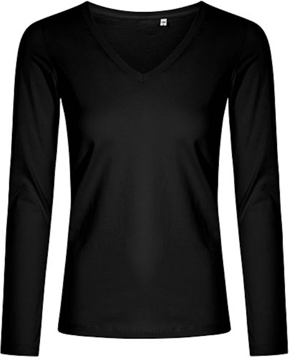 Promodoro Women´s V-Neck T-Shirt Long Sleeve XO1560 - Black - S