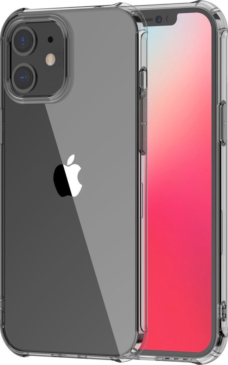 iPhone 12 mini bumper case hoesje TPU + acryl - transparant zwart