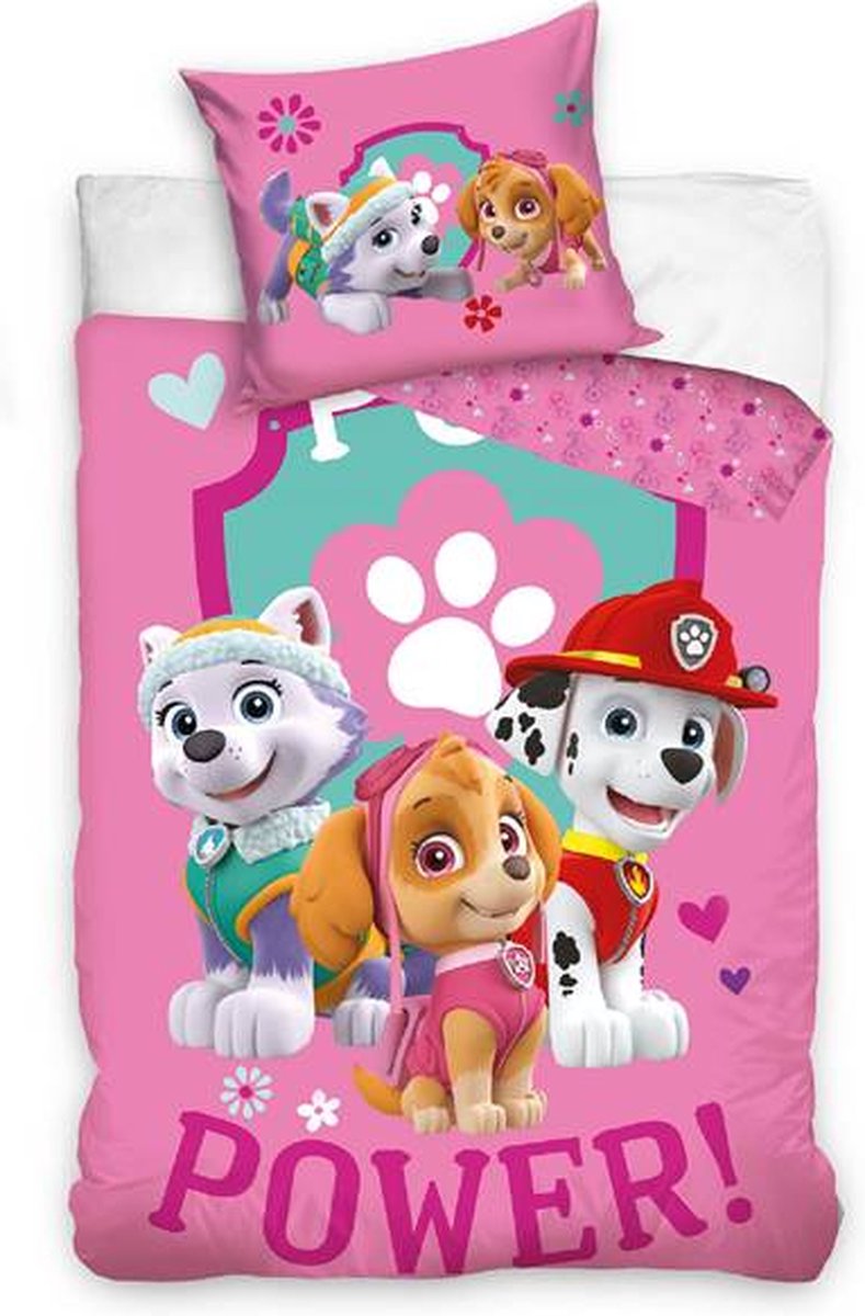 Paw Patrol Dekbedovertrek - Eenpersoons - 140x200 cm - Roze